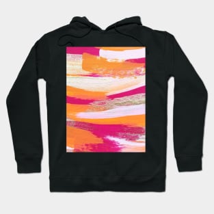 Abstract Pink and Orange Paint Pattern Hoodie